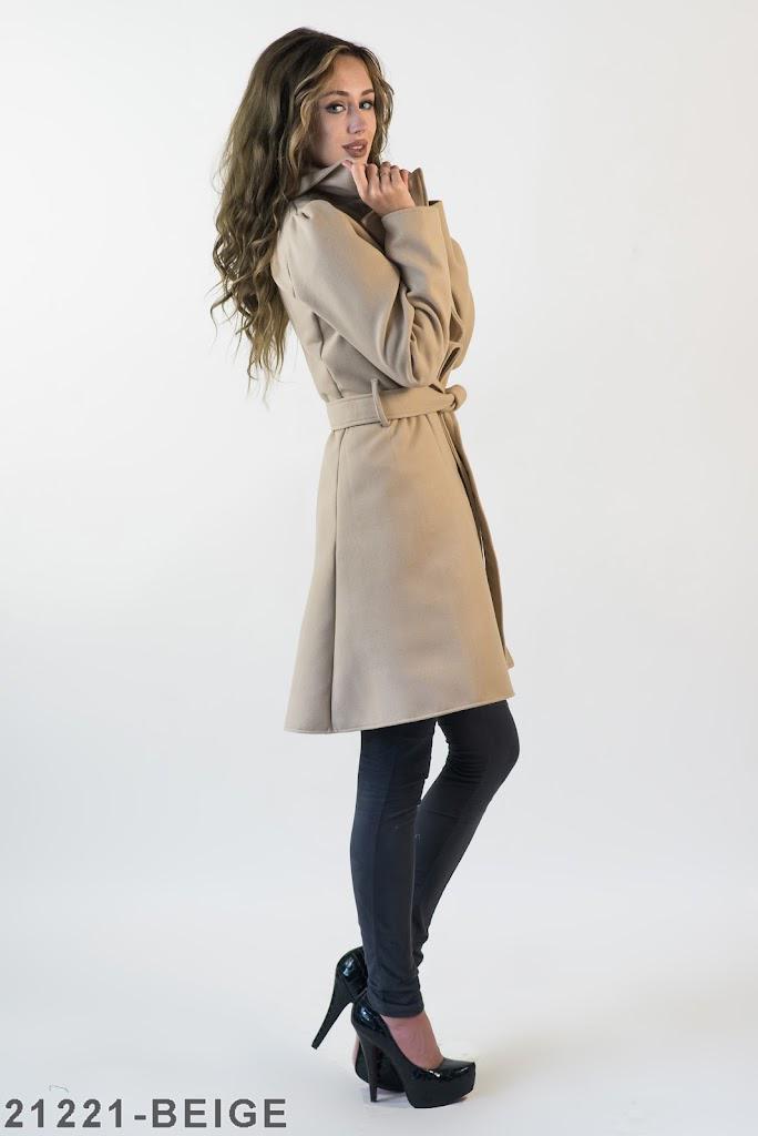 Пальто из кашемира с широким откидным воротником Podium 21221-BEIGE XS Бежевый - фото 2