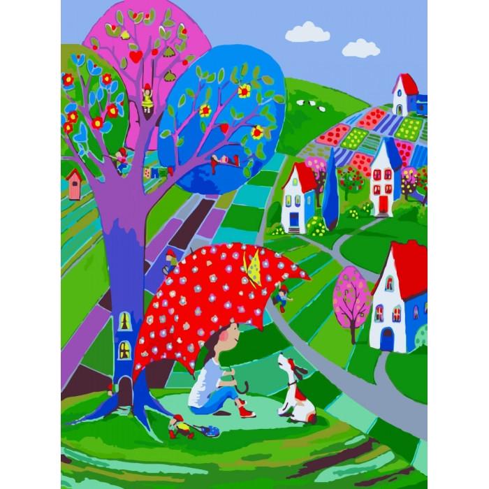 Картина по номерам Ідейка Дети в ожидании дождя 30х40 см (KHO2317)