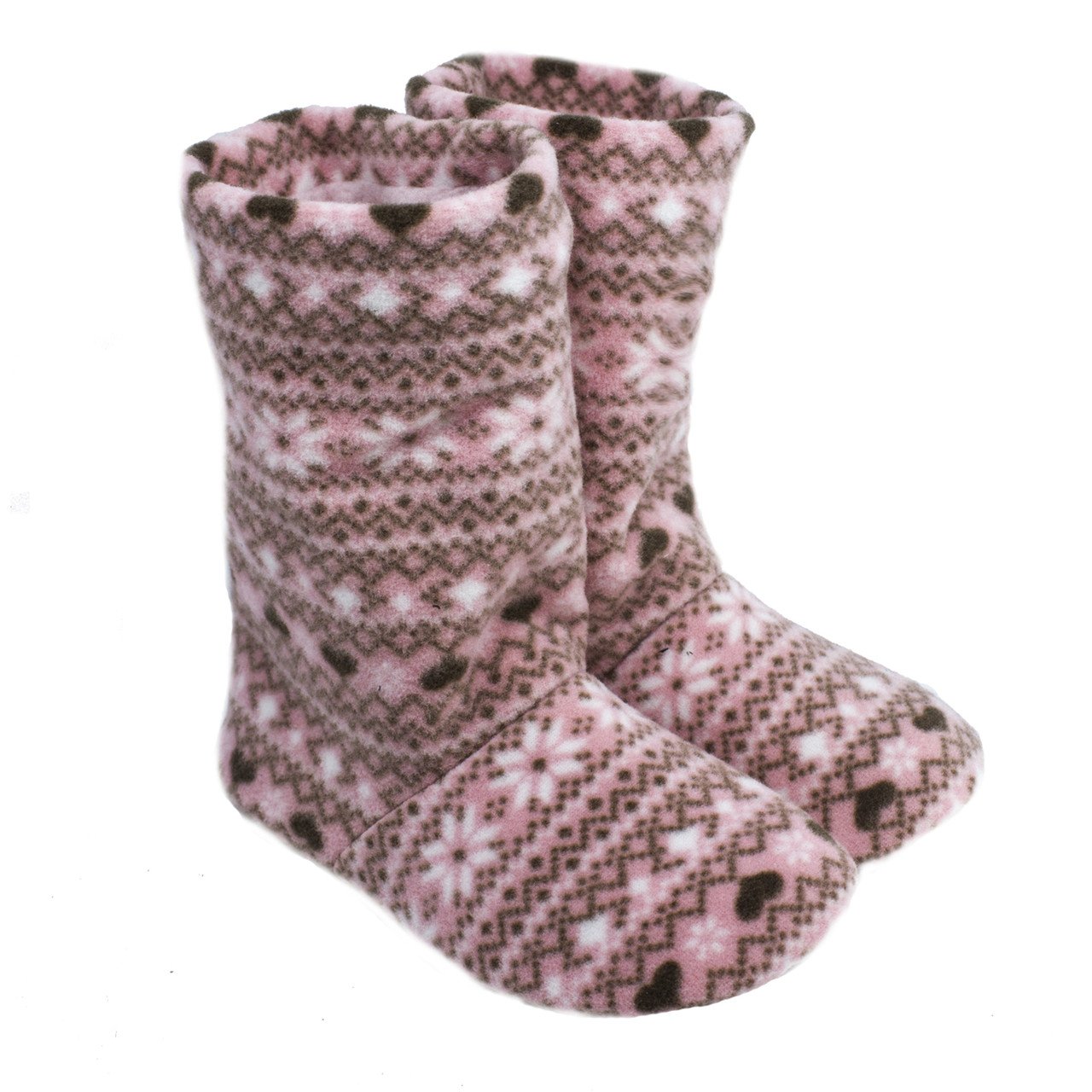 Тапки домашние PaGo  Сапожки флис снежинки р. 37 Розовый