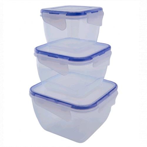 Набор контейнеров для продуктов Stenson 3в1 с зажимом 3 шт. (167050)