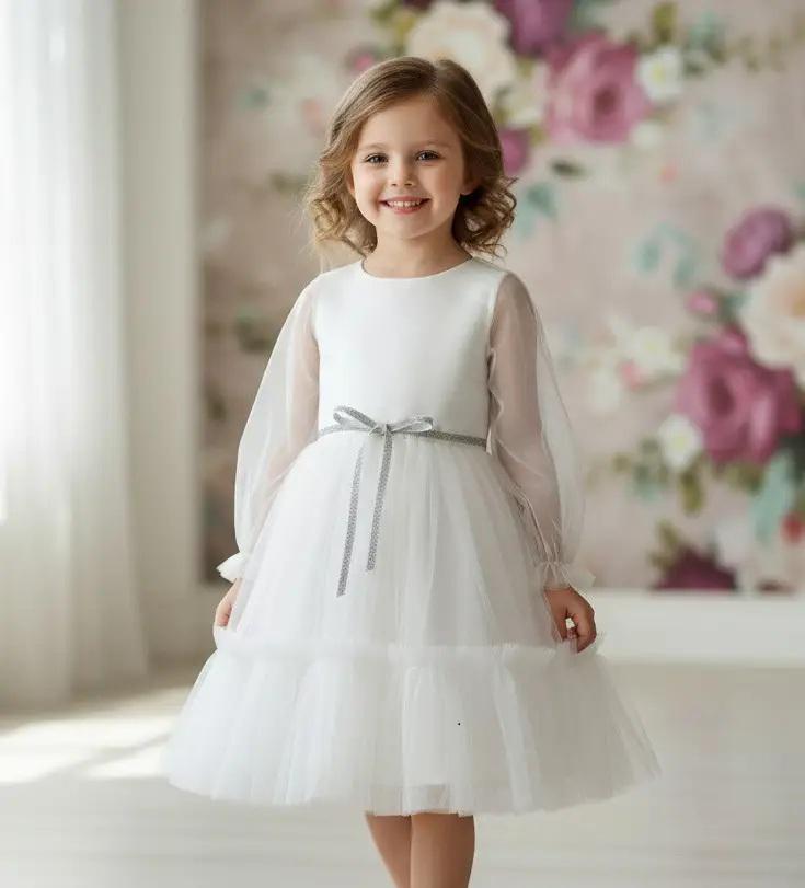 Платье праздничное для девочки 146 см Белый - фото 3