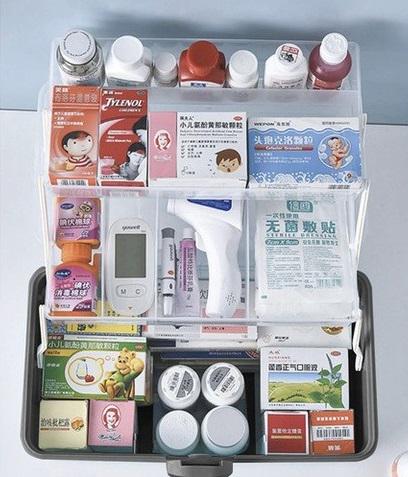 Аптечка-органайзер трехярусная для хранения медикаментов Серый/Прозрачный - фото 10 Аптечка-органайзер трехярусная для хранения медикаментов Серый/Прозрачный - фото 10