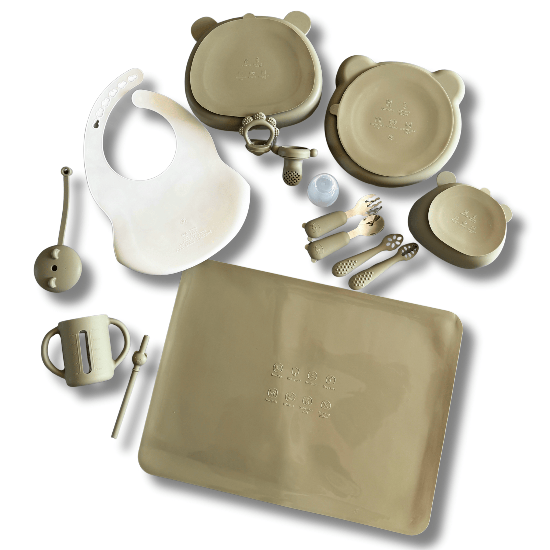 Набор силиконовой посуды "Мишка-плюс" для прикорма Зеленый (100-10) - фото 2