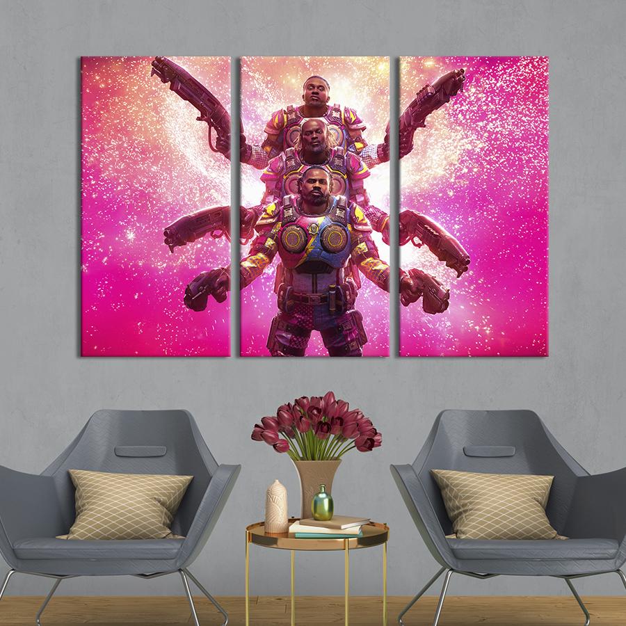 Картина на холсте триптих Персонажи Gears 5 - Новый день 78x48 см (1478-31)