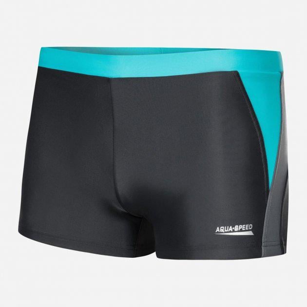Плавки-боксери для чоловіків Aqua Speed Dario 2XL Темно-сірий/Світло-сірий/Бірюзовий (346-32 2XL)