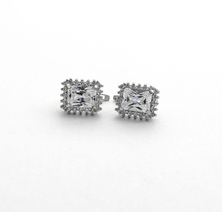 Серьги серебряные с прямоугольным камнем Maxi Silver 7960 (87960)