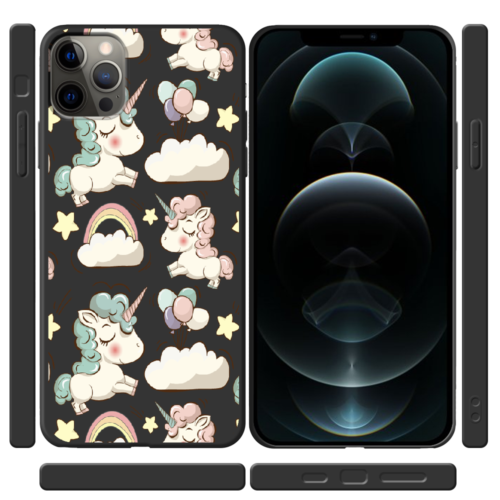 Чехол Boxface iPhone 12 Pro Max Unicorns Черный силикон (41085-cc2-41090) - фото 2