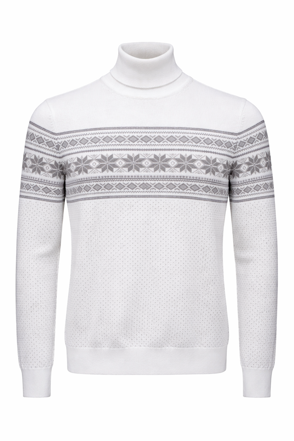 Свитер мужской с воротником гольфом XL Белый (26127441)