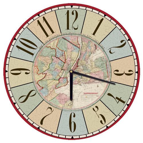 Часы настенные круглые Presentville Карта 36 см (CHR O 15M015)