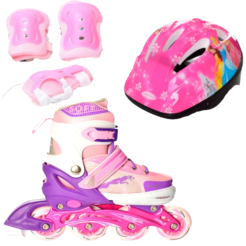Ролики детские набор Jaguar Combo Disney защита и шлем р. 39-42 Pricess Pink (2T3007E)