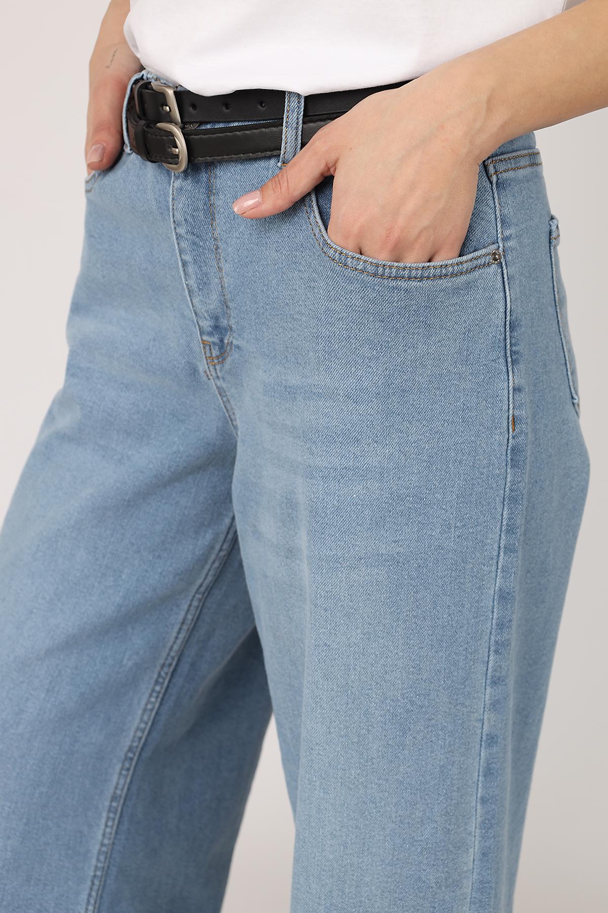 Джинси жіночі Wide leg ЦБ-00270126 р. 44 Блакитний (SKT001045570) - фото 4 Джинси жіночі Wide leg ЦБ-00270126 р. 44 Блакитний (SKT001045570) - фото 4