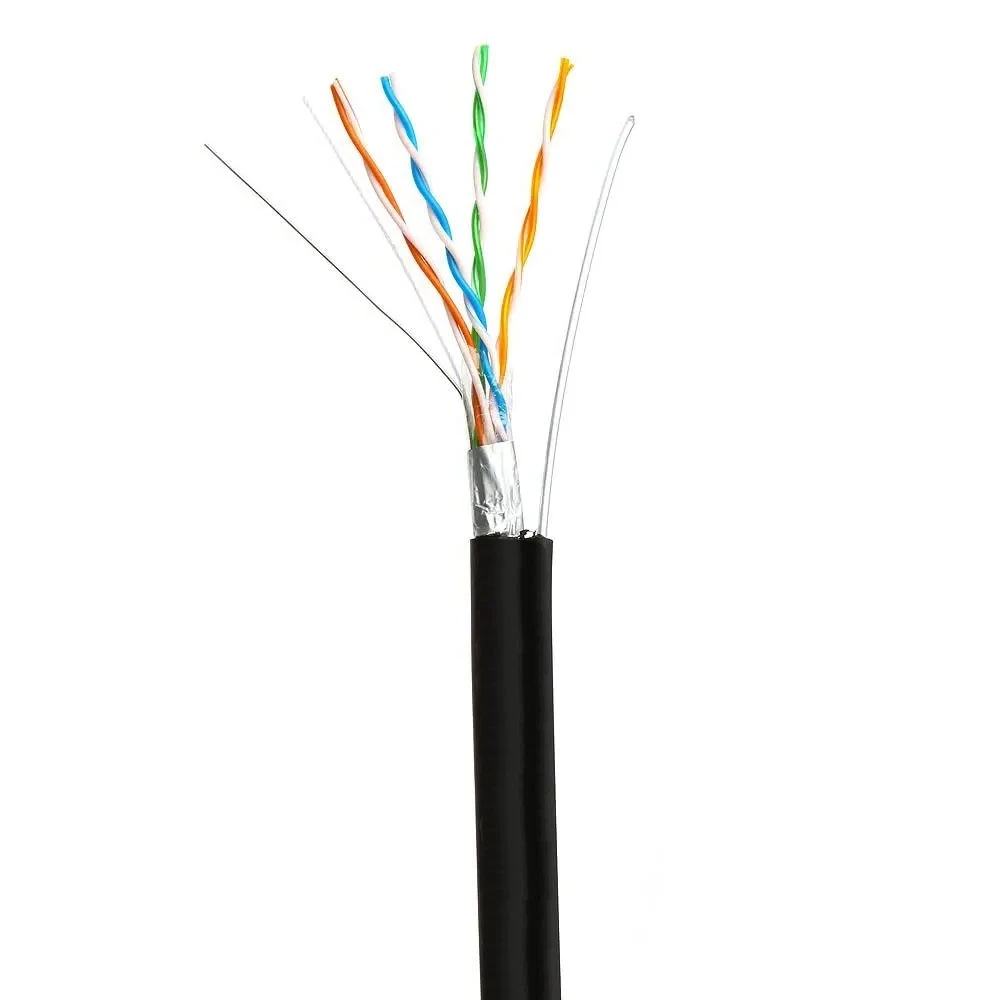 Кабель витая пара GoldMine GM FTP 4х2х0,5-CU PVC-PE MT cat.5 FTP медь наружная с несущим тросом бухта 305 м