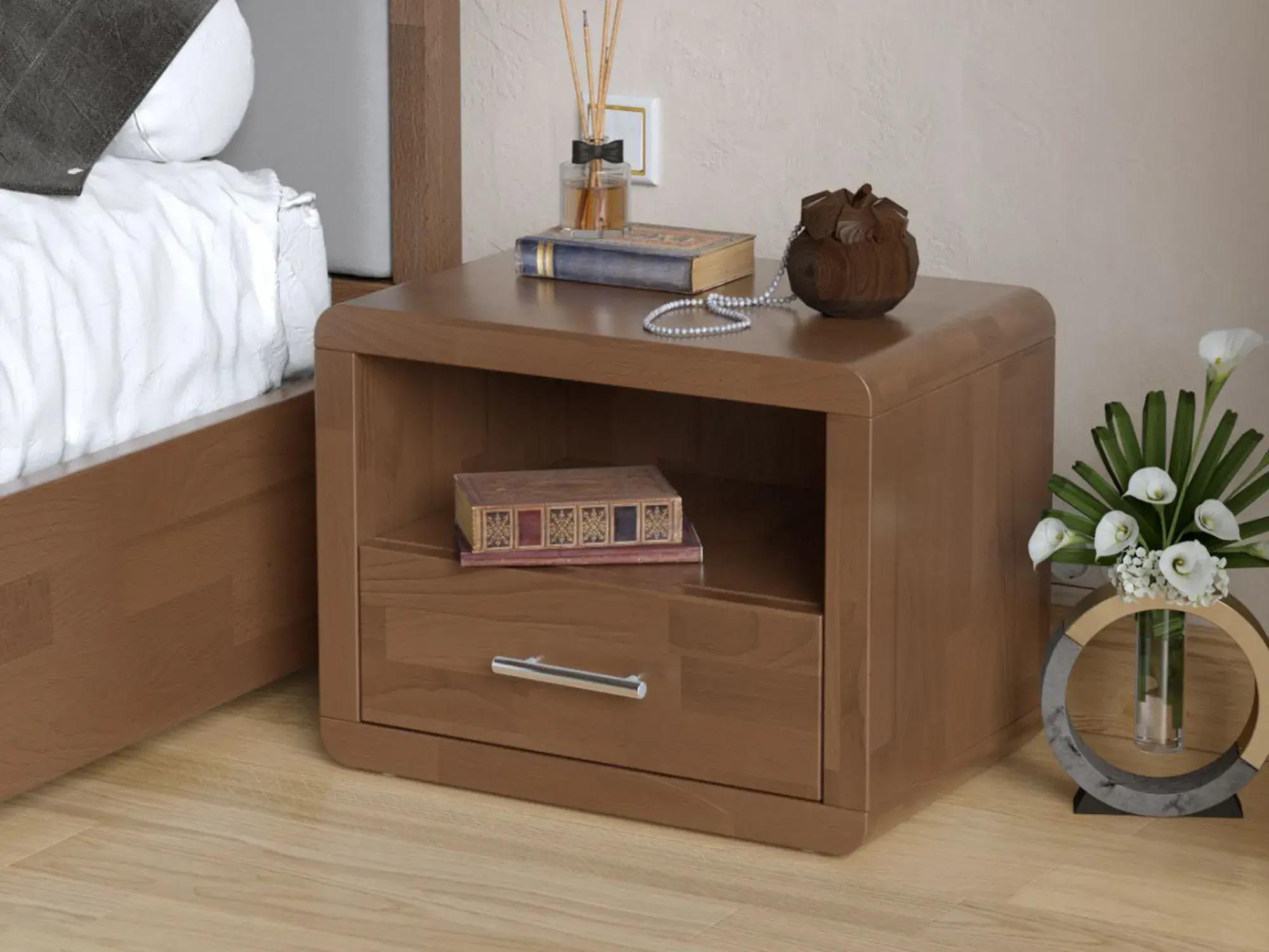 Тумба прикроватная Arbor Drev Глория 1Ш натуральное дерево сосна Орех (51644)