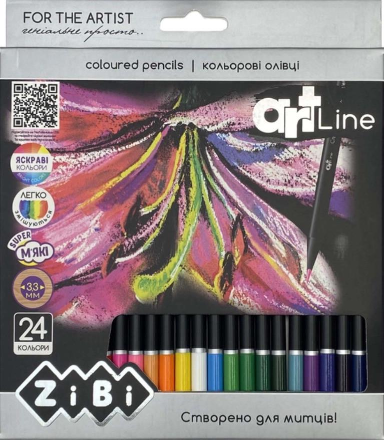 Карандаши цветные ZiBi Art Line круглые 24 цвета