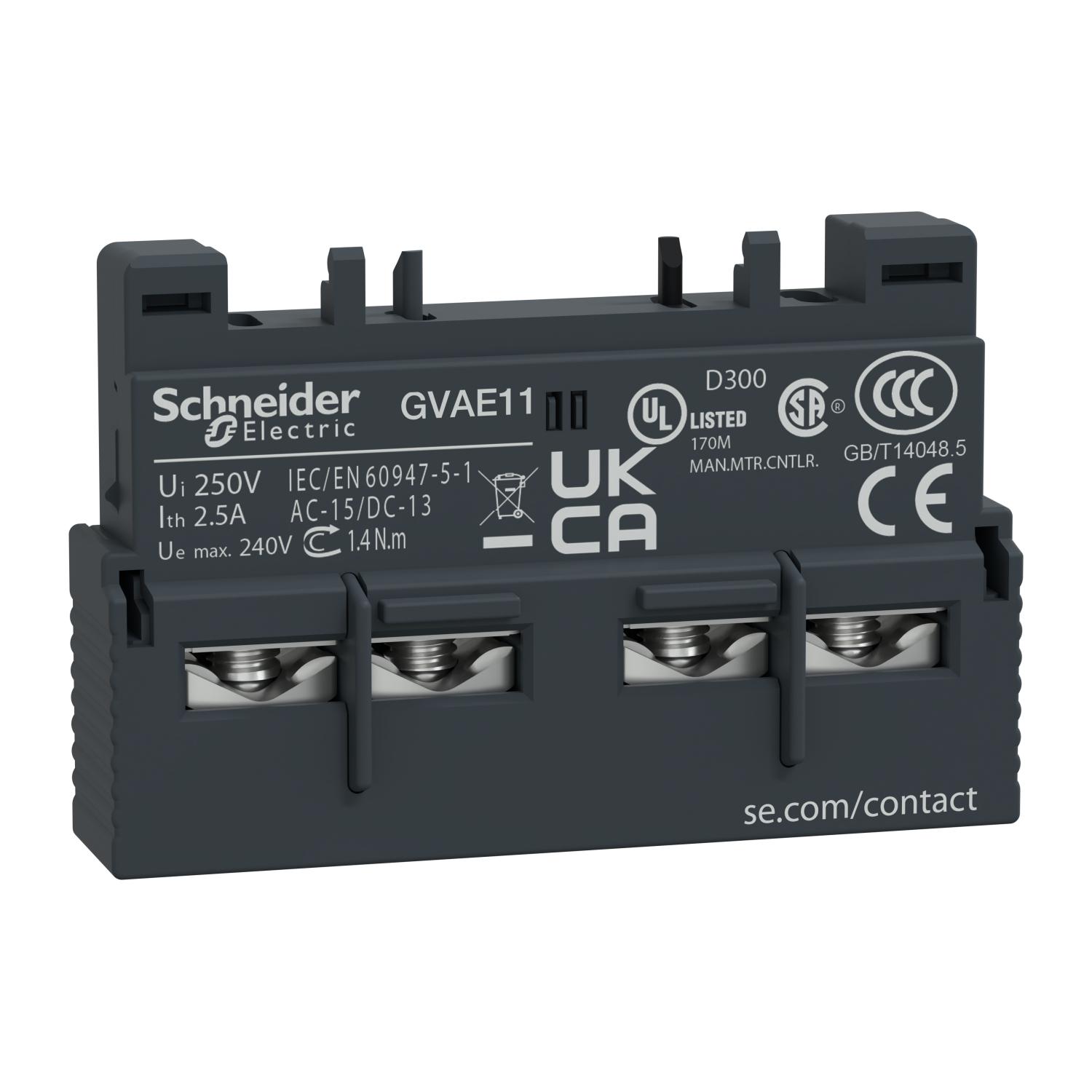Дополнительный контакт Schneider Electric TeSys Deca 2,5А 1NO+1NC 24-60 В встроенный (GVAE11TQ)