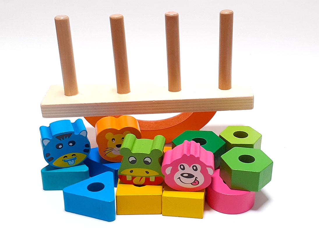 Балансир с пирамидками Wooden Toys Милейшие Зверята - фото 7