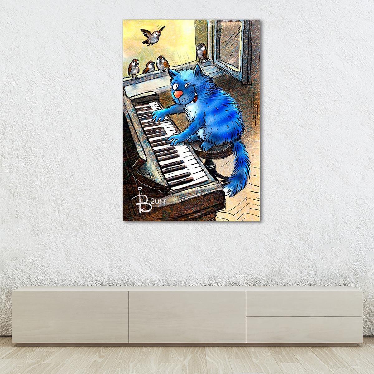 Модульная картина Игра на фортепиано 1 модуль 50x75 см (_rinaz_20172224015)