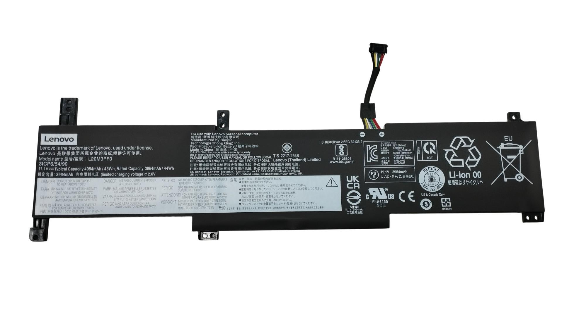 Аккумулятор для ноутбука Lenovo L20M3PF0 IdeaPad 3-14ALC6 11,1 V 4054 mAh (082295)