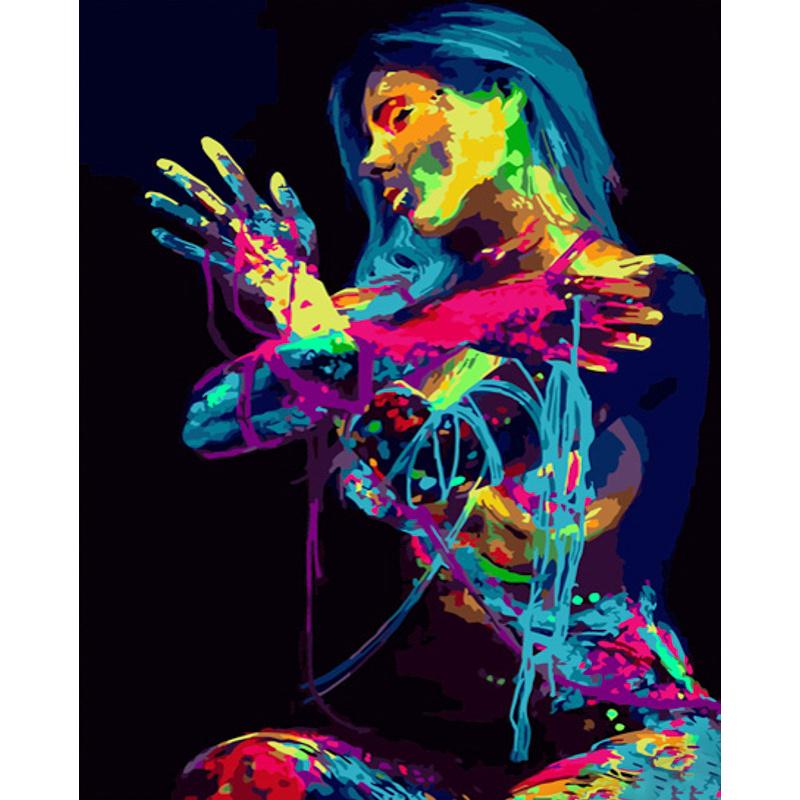 Картина за номерами Strateg Преміум Дівчина в кольорах 40х50 см (GS707)