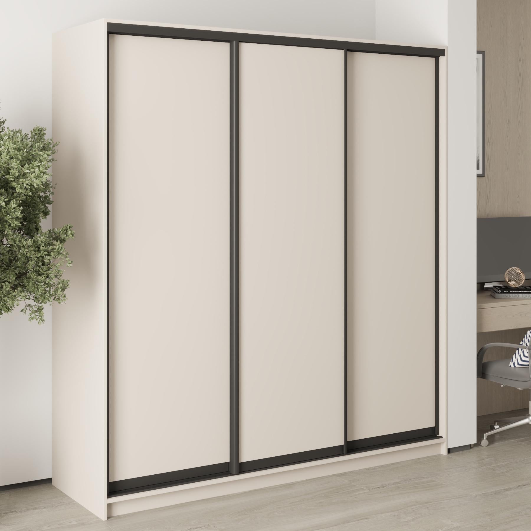 Шкаф-купе трехдверный MebelStar Стандарт BG 3ДСП 190x45x210 см Кашемир (MBS-8257)