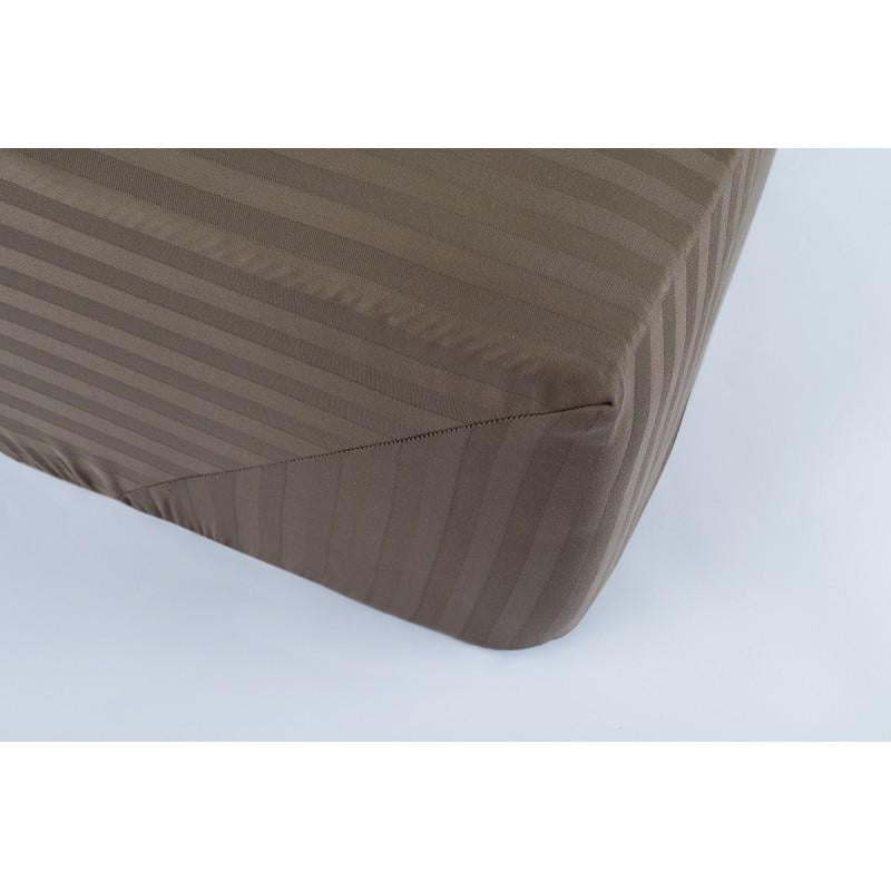 Простынь Lotus Отель Сатин Страйп 1х1 180х200х25 на резинке Коричневый (2000022182218) Простынь Lotus Отель Сатин Страйп 1х1 180х200х25 на резинке Коричневый (2000022182218)