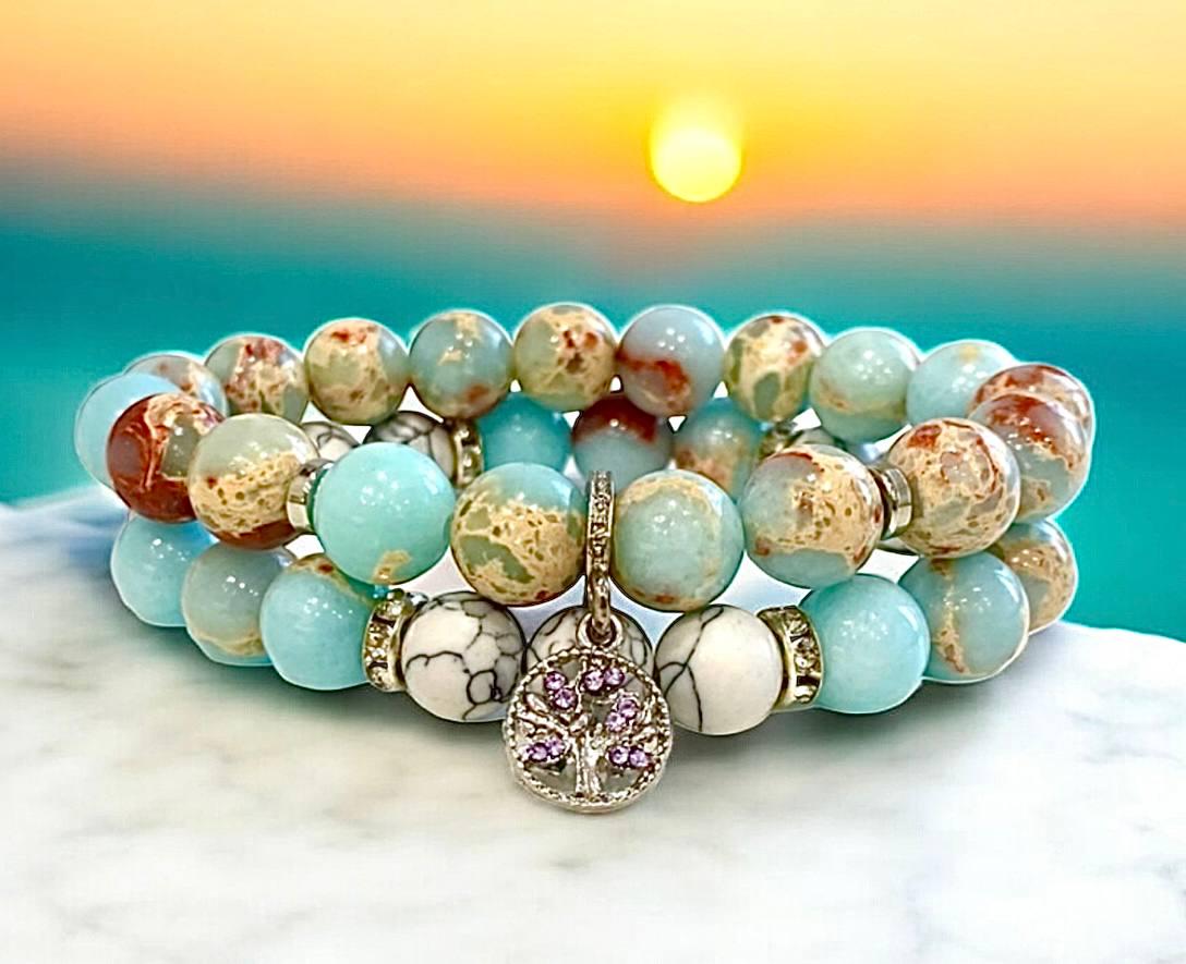 Браслет LITAURS из натурального камня варисцит d 10 мм и металлическими вставками 2 шт. L 18-21 см (250407-1) - фото 5 Браслет LITAURS из натурального камня варисцит d 10 мм и металлическими вставками 2 шт. L 18-21 см (250407-1) - фото 5