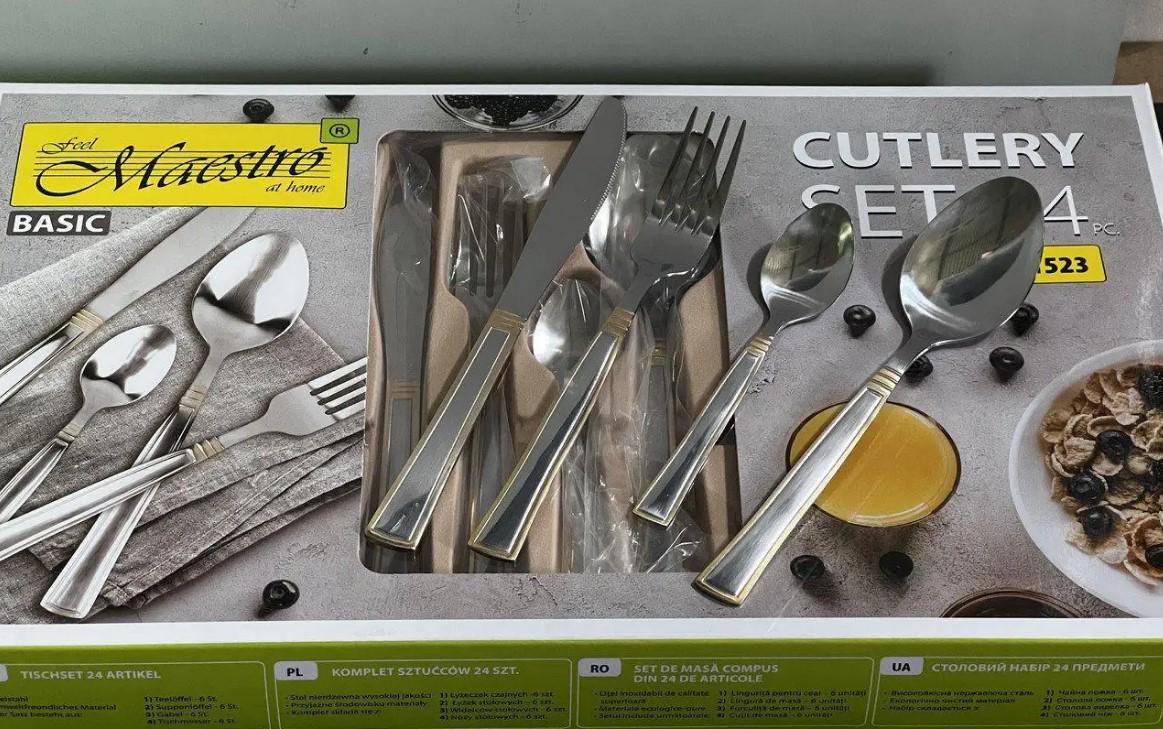 Набір приладів для сервірування Maestro Basic MR1523G 6 персон 24 предмети (2104618639) - фото 8 Набір приладів для сервірування Maestro Basic MR1523G 6 персон 24 предмети (2104618639) - фото 8