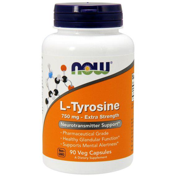 Тирозин NOW Foods L-Tyrosine 750 мг 90 Veg Caps