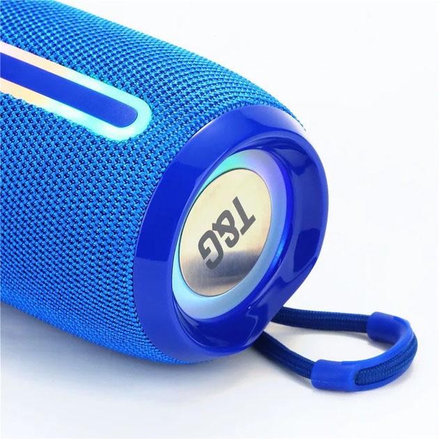 Портативна Bluetooth-колонка TG653 USB з ремінцем Синій - фото 2