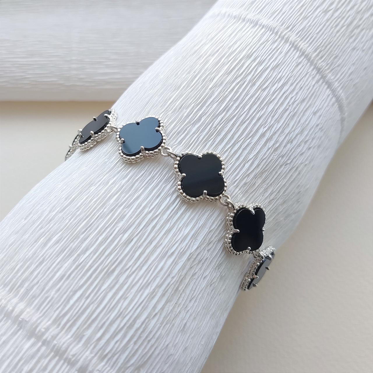 Браслет Волшебный четырехлистник Серебристый (248бр)