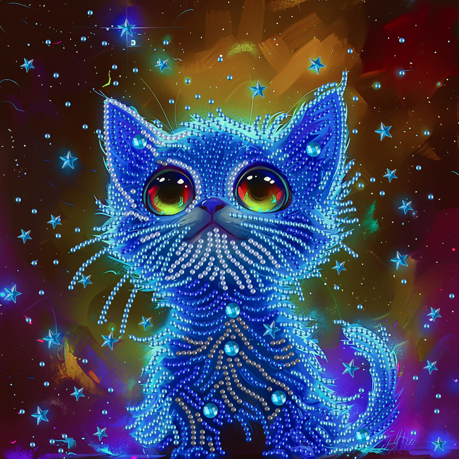 Алмазная мозаика Brushme Синеглазый котенок 25x25 см (BH009)