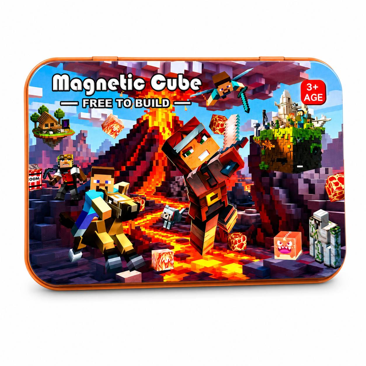 Конструктор магнитный Magnetic Cube Lava World металлической коробке 60 дет. (M1044) Конструктор магнитный Magnetic Cube Lava World металлической коробке 60 дет. (M1044)