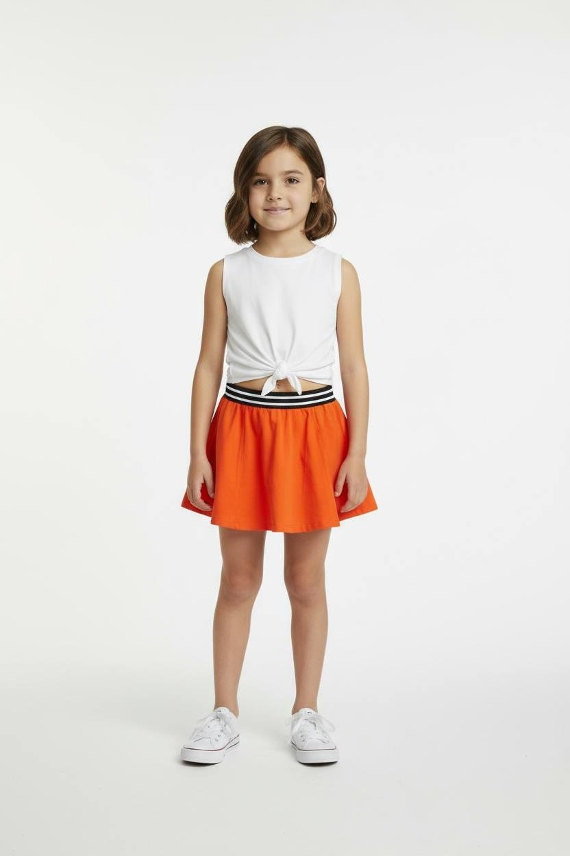 Комплект H&M футболка та спідниця 12/14 років 158-164 см Білий/Помаранчевий (001300323)