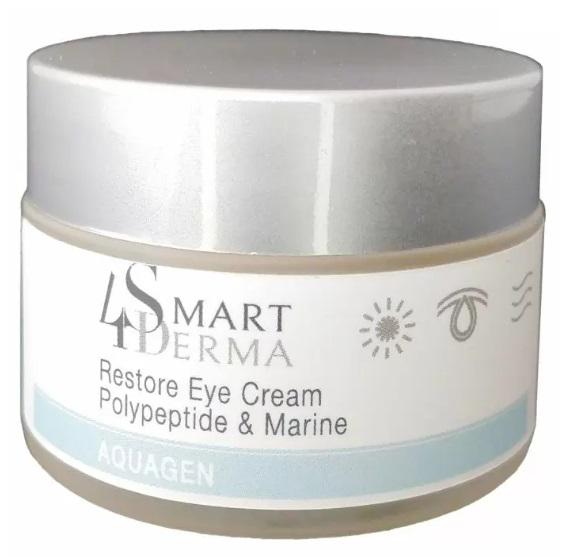 Крем увлажняющий дренажный от темных кругов и отеков Smart4Derma Restore eye cream polypeptide&marine Aquagen 30 мл (14892655) - фото 1