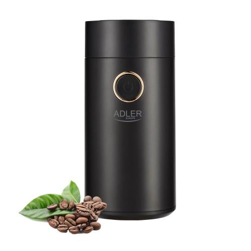 Кофемолка Adler AD 4446 BG 150 Вт металлическая чаша 75 г и блокировка крышки Black/Gold