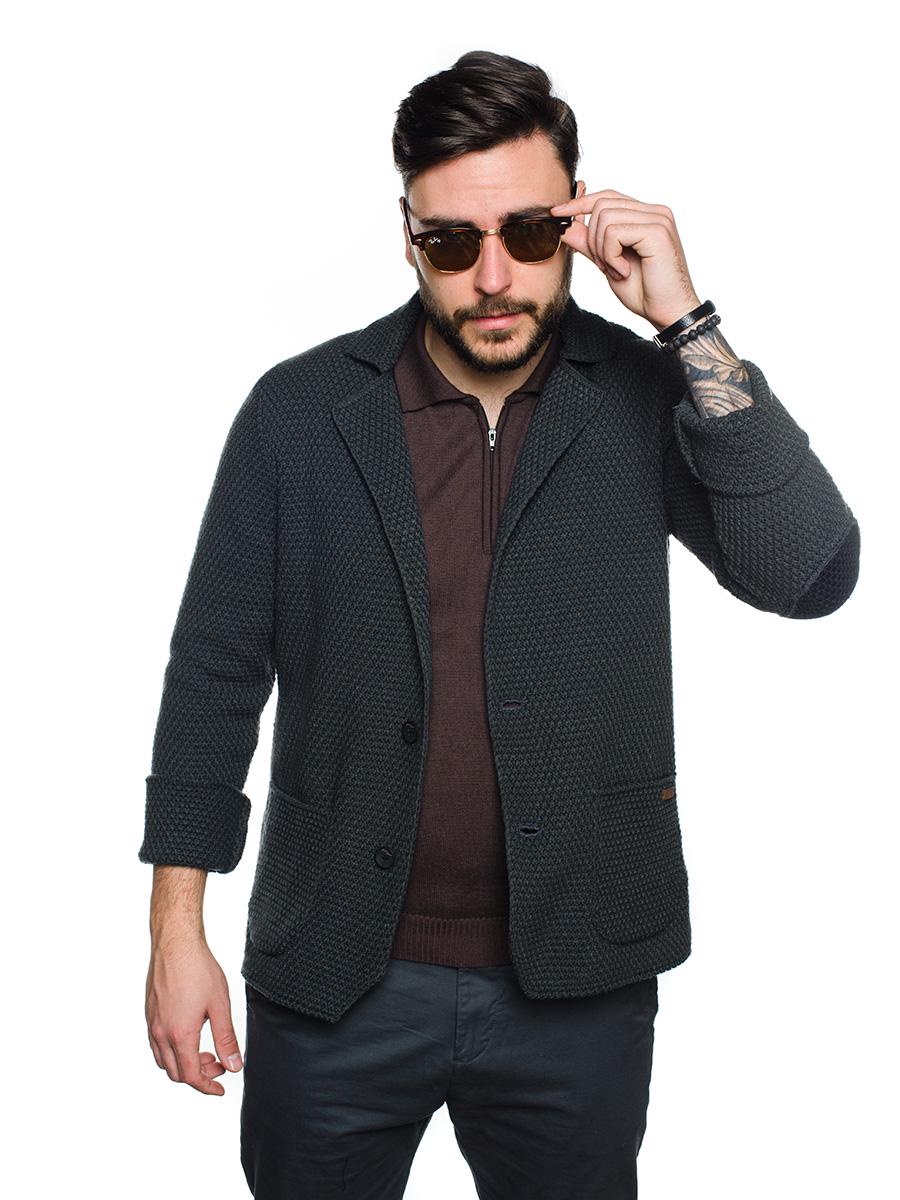 Трикотажний піджак на двух ґудзиках SVTR р. 54 Темно-сірий (398) - фото 4 Трикотажний піджак на двух ґудзиках SVTR р. 54 Темно-сірий (398) - фото 4