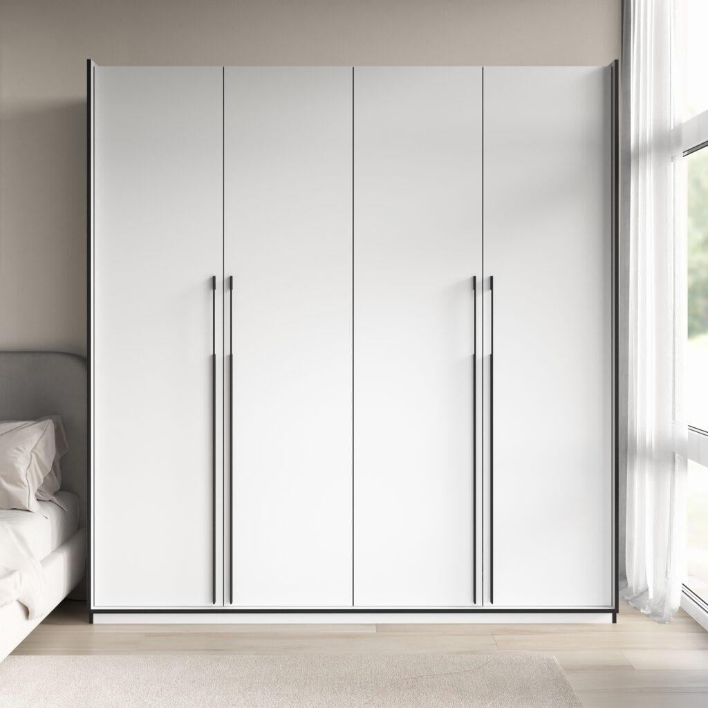 Шкаф распашный MBL R-0019 с полками и штангой на 4 дверцы без антресоли и с 2 парами ящиков Белый (57864578323) Шкаф распашный MBL R-0019 с полками и штангой на 4 дверцы без антресоли и с 2 парами ящиков Белый (57864578323)
