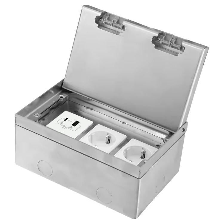 Розетка напольная LIVOLO скрытого монтажа 2 розетки USB-A/USB Type-C 36 Вт нержавеющая сталь Серебряный (VL-SHSJ53-TC.UA.UC-WP-I)