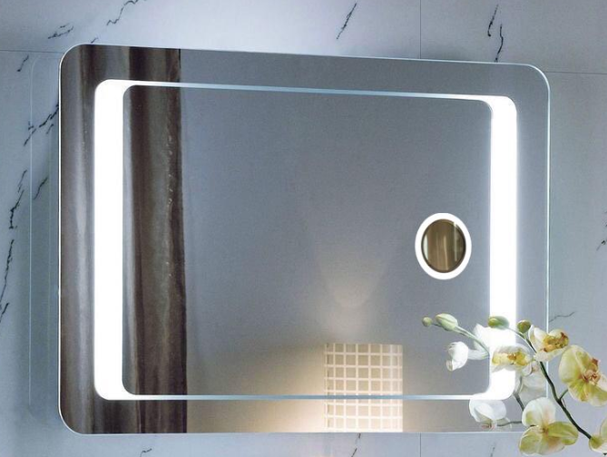 Зеркало для ванной комнаты с подсветкой LED Mirror Шарлотта с линзой и сенсорным управлением 50х70 см