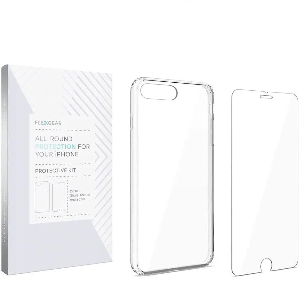 Чехол FlexGear для iPhone 7 Plus/iPhone 8 Plus с полной защитой и защитным стеклом на экран - Clear (500301222-X0018RRK9J)