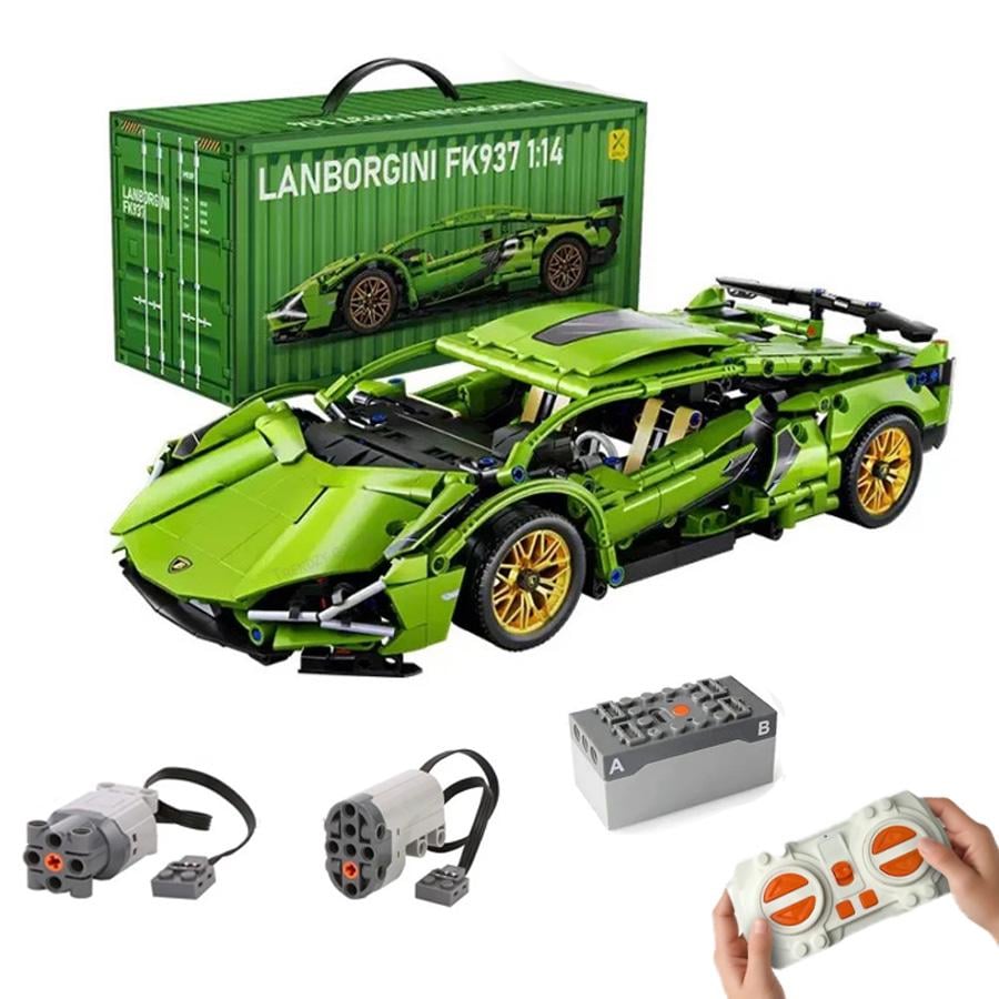 Машинка-конструктор на дистанційному керуванні Lamborghini Sian FK937 2.0 1280 деталей Зелений (29052767)