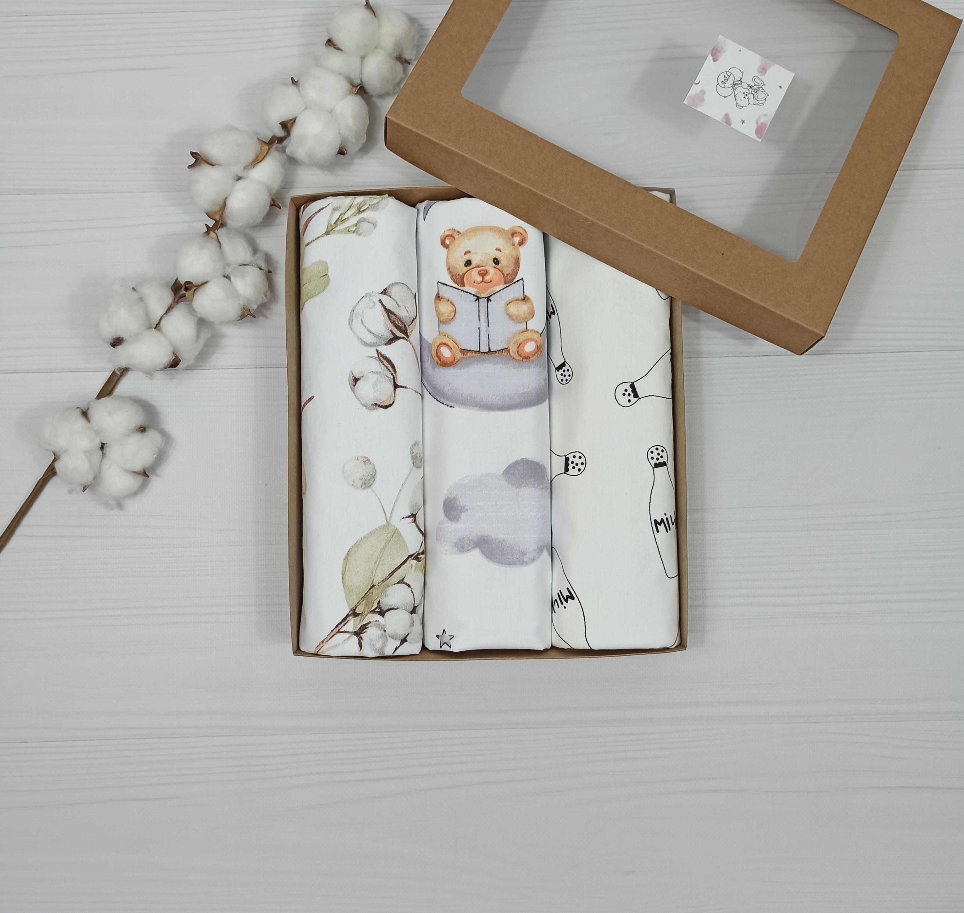 Пеленки детские a.l.babybox Мишка 50х80 см 3 шт. Разноцветный (NA 18170006)