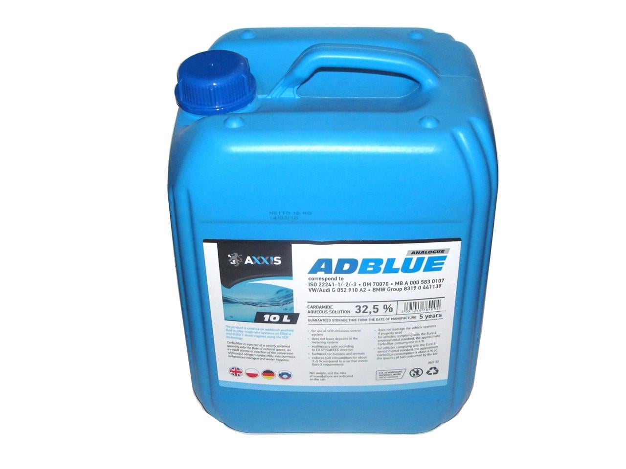 Топливная присадка Axxis SCR AdBlue для снижения выбросов оксидов азота 10 л (0101214)