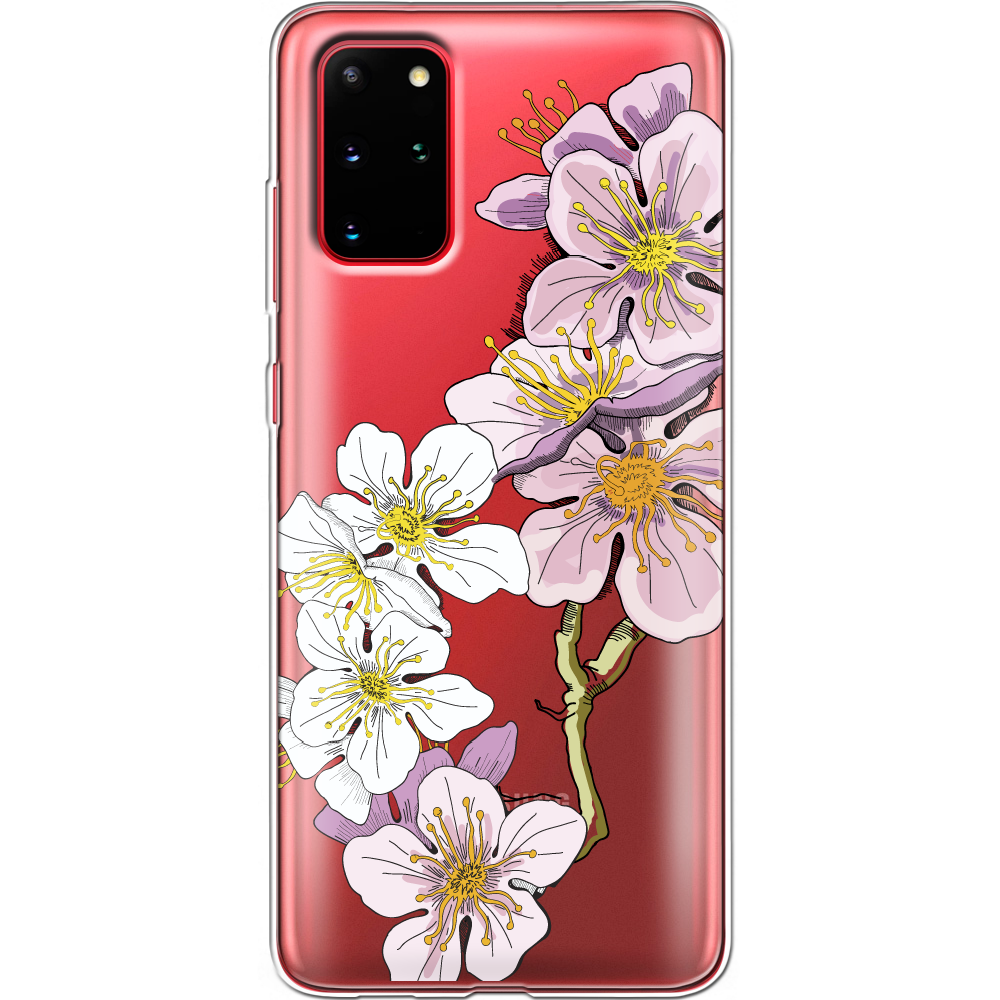 Чехол Boxface Samsung G985 Galaxy S20 Plus Cherry Blossom Прозрачный силикон (38875-cc4-38874)