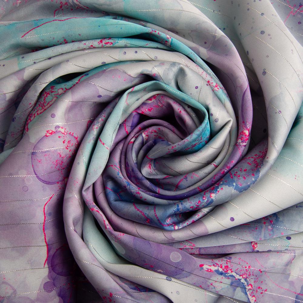 Тканина Смуга для вечірньої сукні атласна Бірюзовий (22272)