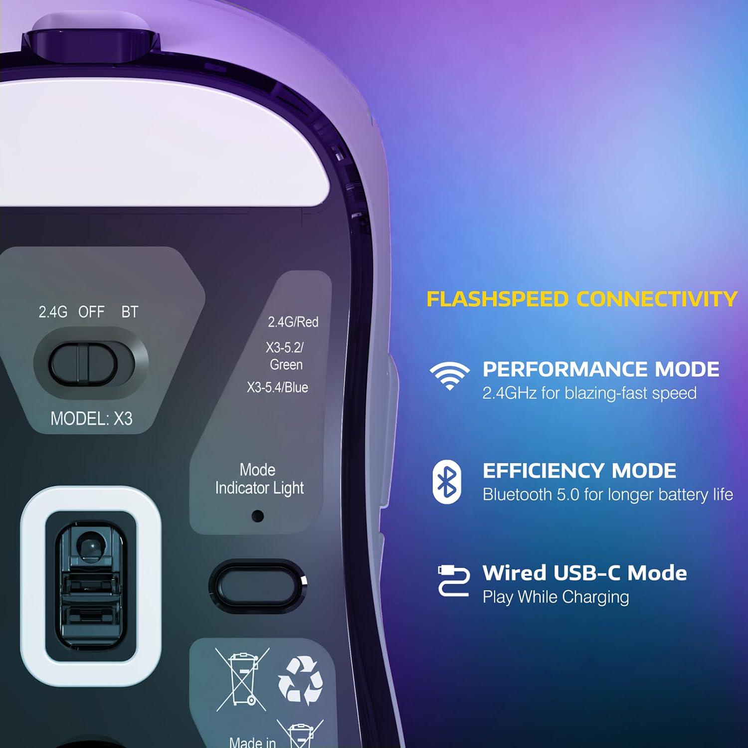 Комп'ютерна мишка ігрова Attack Shark X3 PAW3395 26000 dpi White - фото 8 Комп'ютерна мишка ігрова Attack Shark X3 PAW3395 26000 dpi White - фото 8