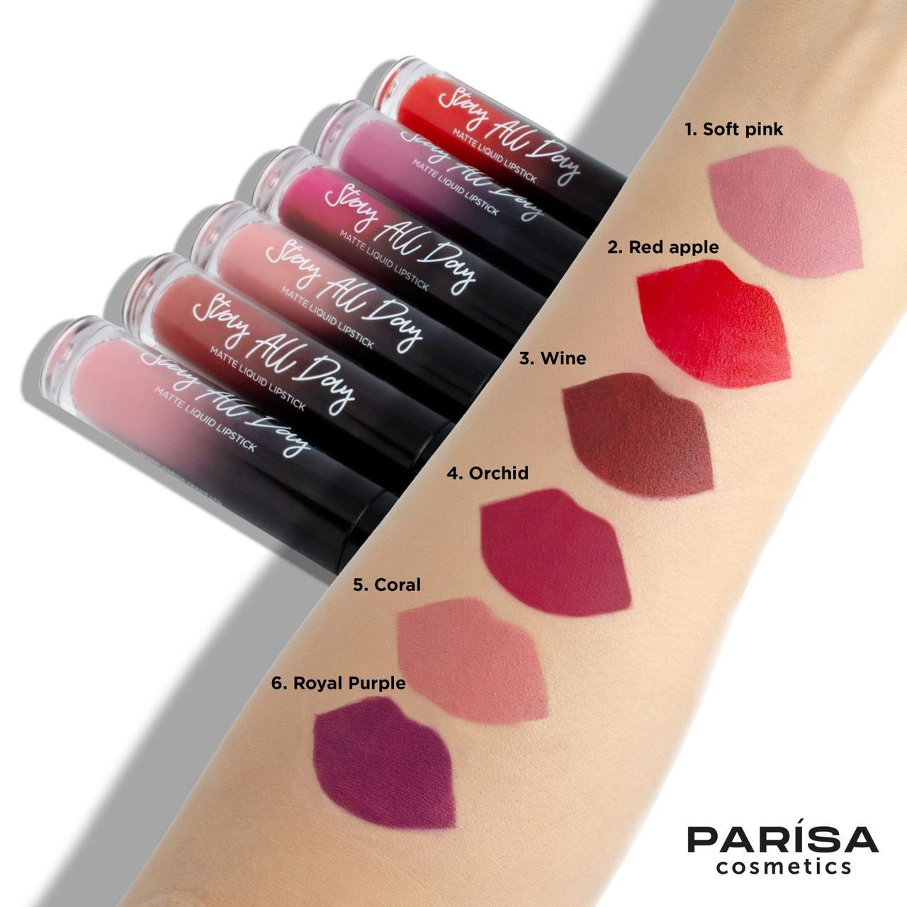 Жидкая матовая помада для губ PARISA COSMETICS Stay All Day ML-113 тон 06 Royal purple - фото 2 Жидкая матовая помада для губ PARISA COSMETICS Stay All Day ML-113 тон 06 Royal purple - фото 2
