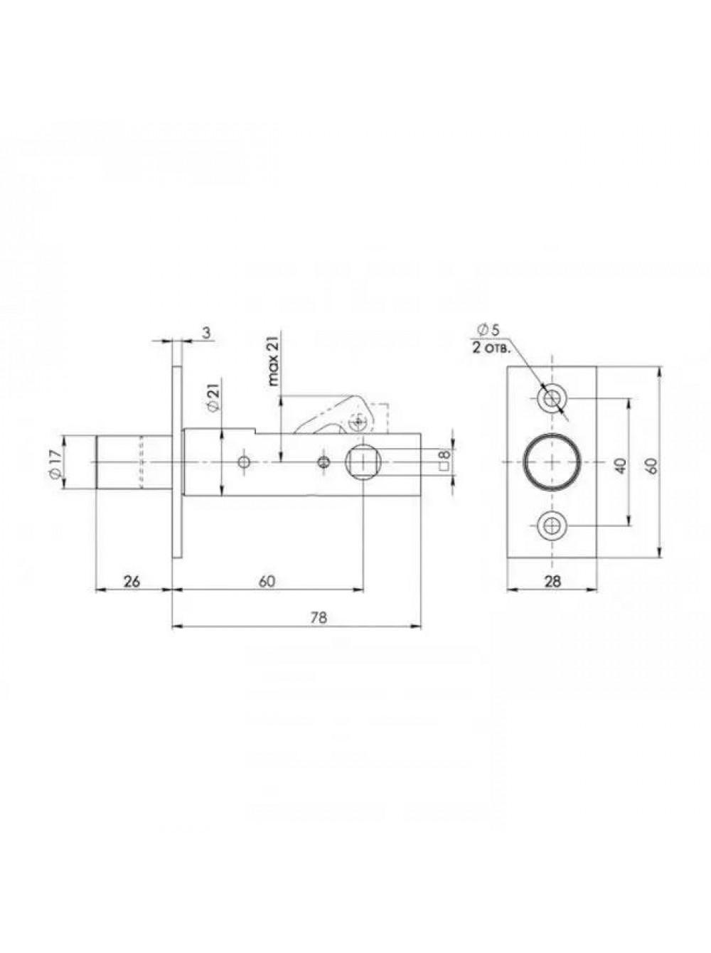 Засувка для вхідних дверей Аріко одностороння врізна квадратна Чорний (25154845) - фото 4 Засувка для вхідних дверей Аріко одностороння врізна квадратна Чорний (25154845) - фото 4