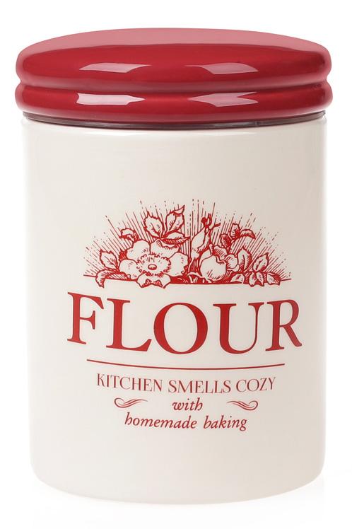 Банка керамічна Англійська Шипшина FLOUR 630 мл для сипучих продуктів (BD-DM002-W)