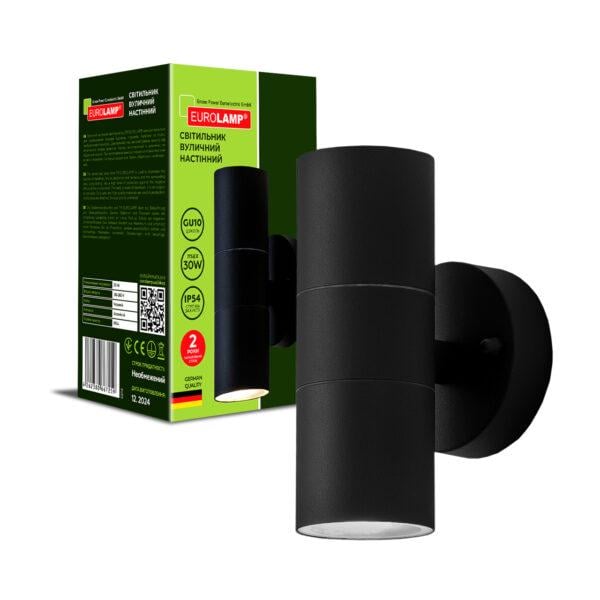 Светильник уличный настенный Eurolamp для ламп LED 2xGU10 Черный (26137699)